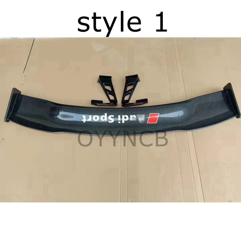 Carbon Fiber Style 2 Spoiler For Audi A3 S3 A4 A5 A6 A7 TT R8 Sedan Universal Rear Spoiler Trunk Wing