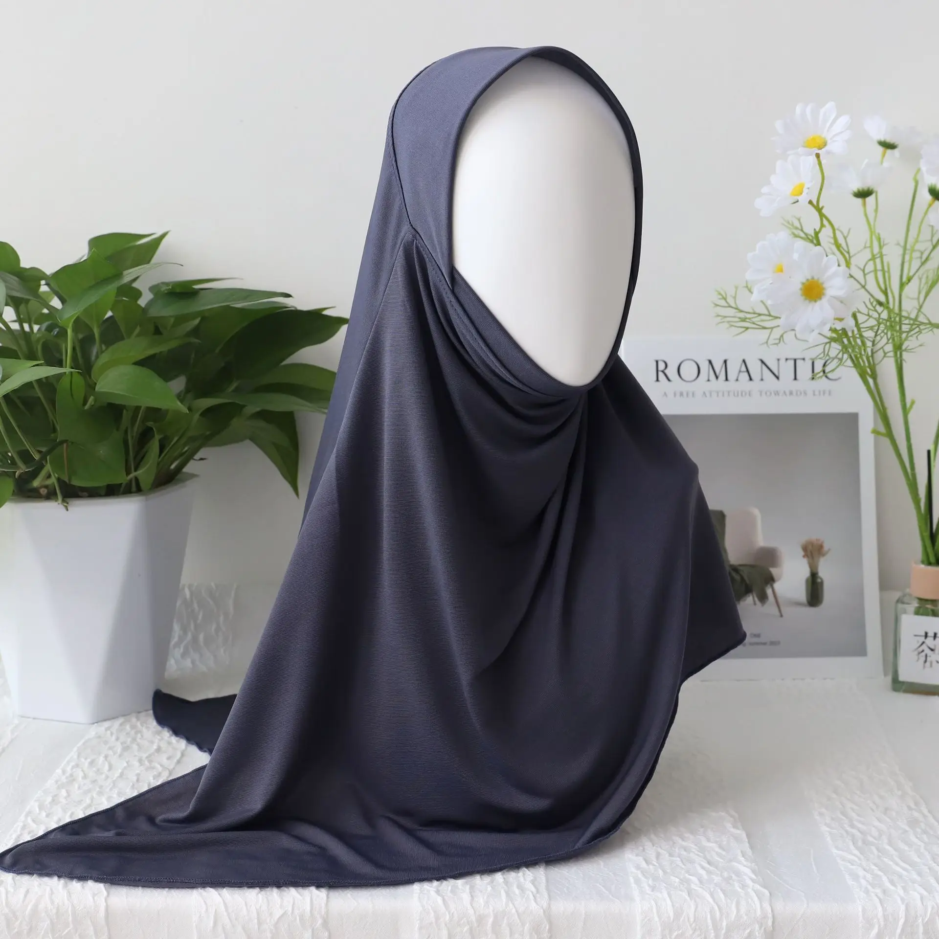 Cristal Hijab Cânhamo para Mulheres Muçulmanas, One Piece Amira, Turbante Instantâneo, Lenço Árabe, Islam Pray Hijabs, Xaile, Niqab Head Wrap