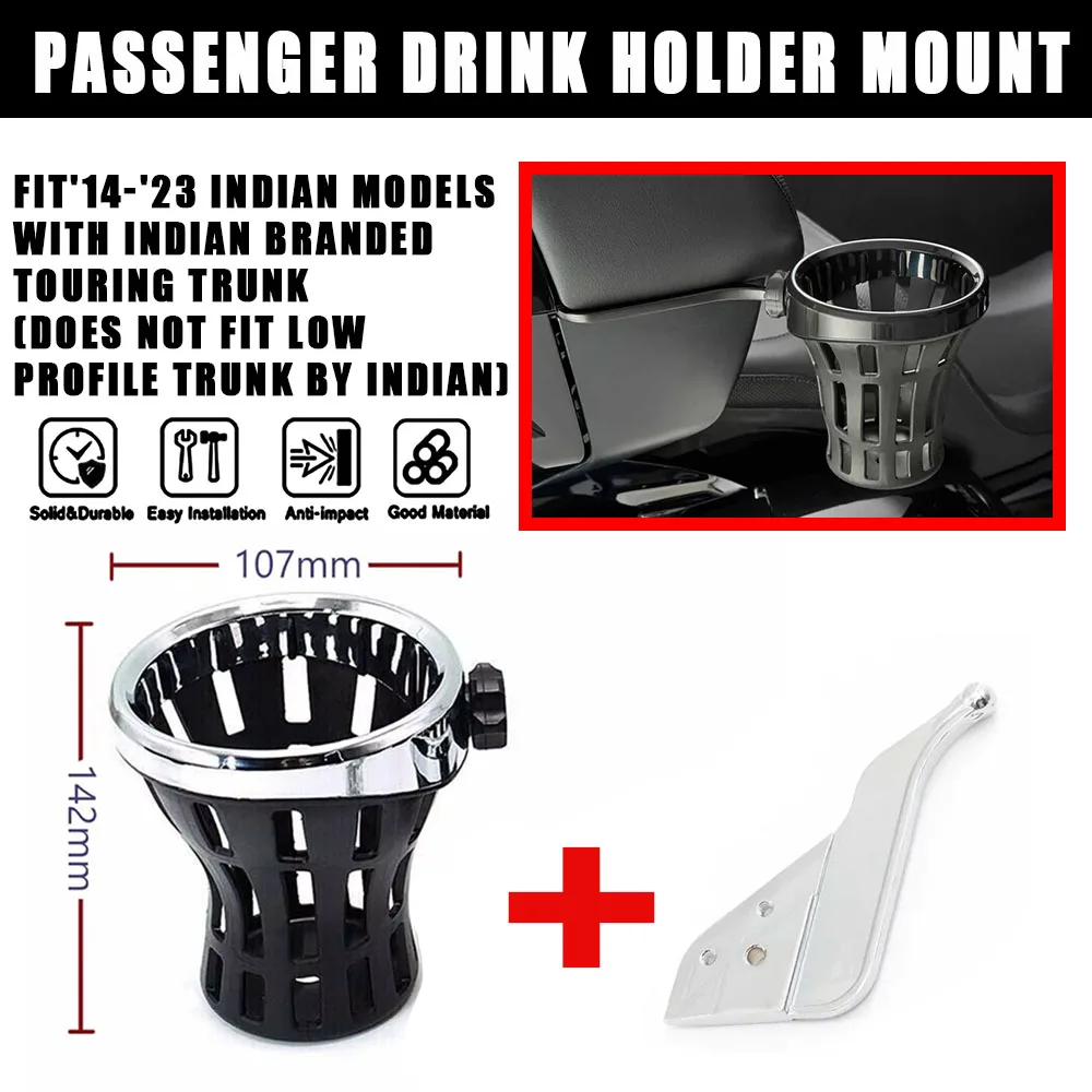 NEW For Indian Pursuit Roadmaster Dark Horse Pursuit Roadmaster Limited 2014+Up NEW Motorcycle Accessory Passenger Drink Holder