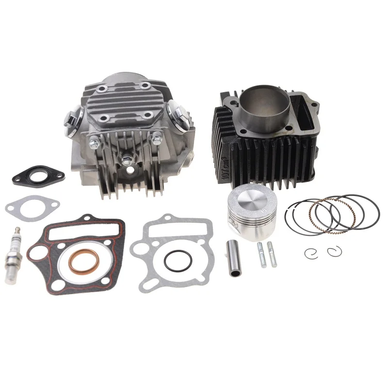 

52.4 Cylinder Cover Cylinder Sleeve Assembly Piston Spark Plug with Washer Fit 4 Stroke 110cc Go Kart