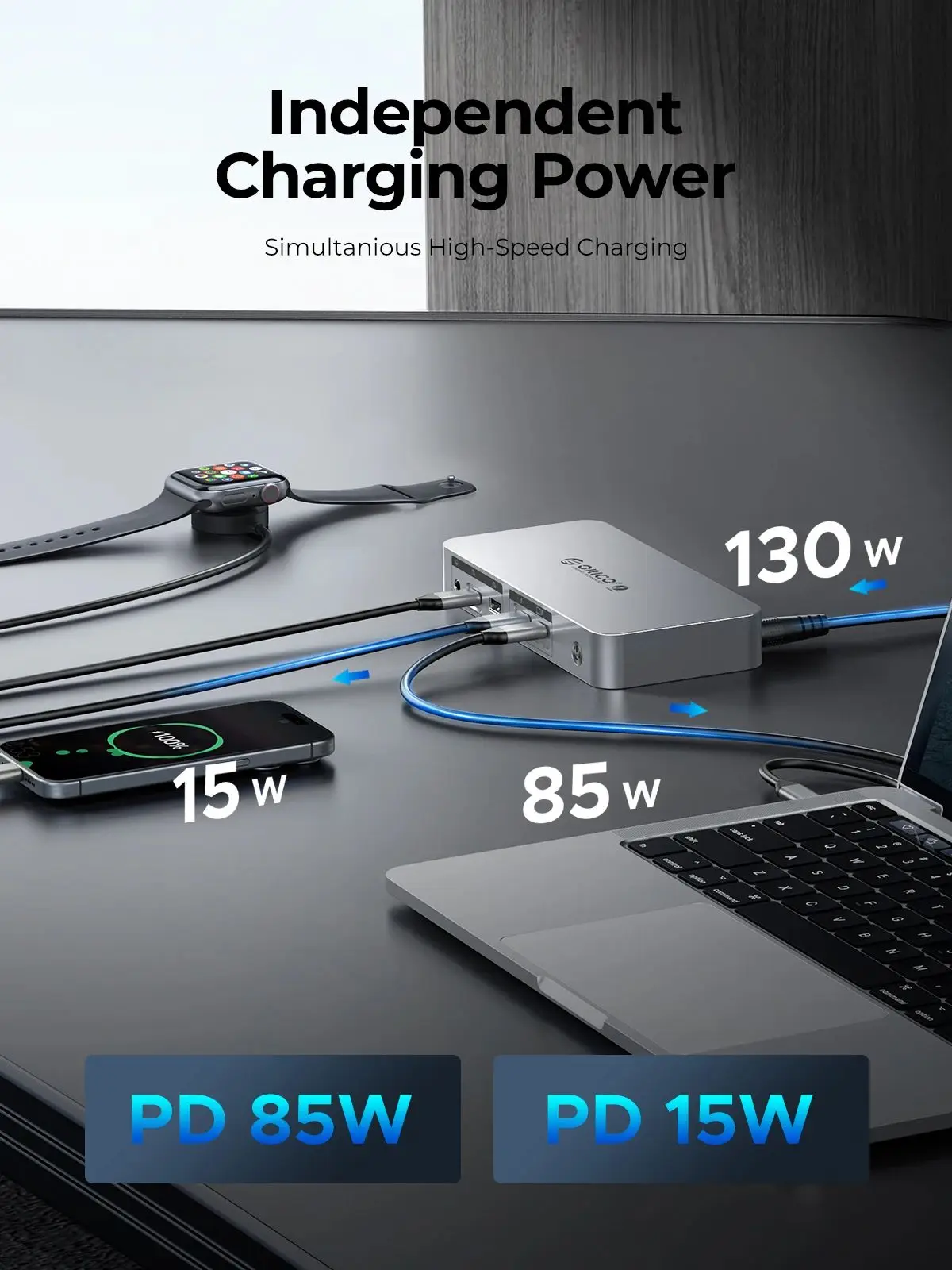 ORICO Thunderbolt 4 Docking Station Type C to HDMI-Compatible Adapter 8K@30Hz USB 3.2 Gen2 HUB Splitter for MacBook Mac windows