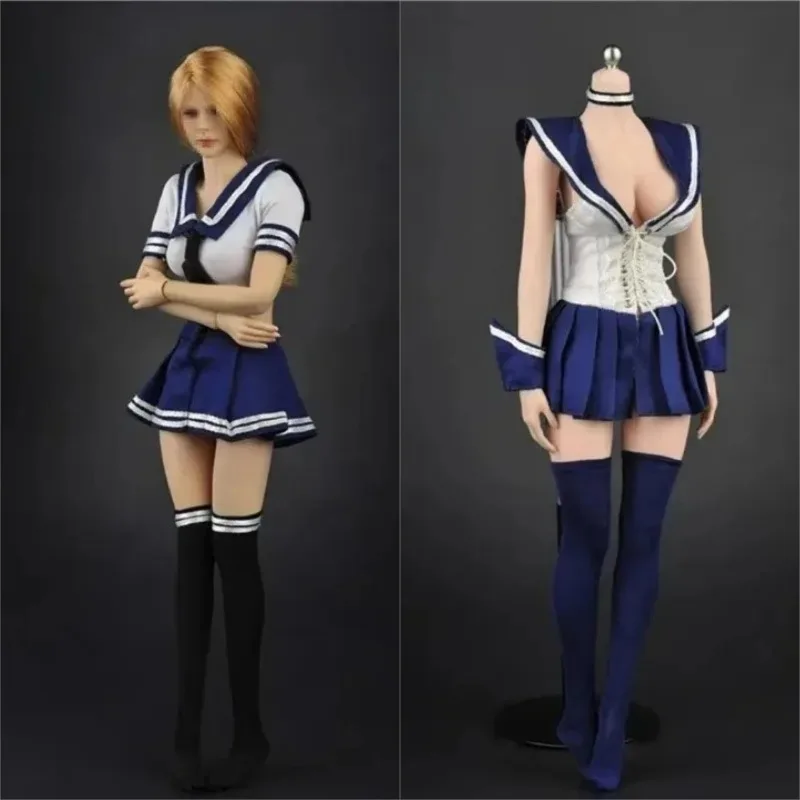 

1/6 Scale ZY5014 ZY5015 Blue Sailor Suit Short Waist Tops Mini Skirt Dress Clothes Model for 12" Action Figure Body Doll Toys