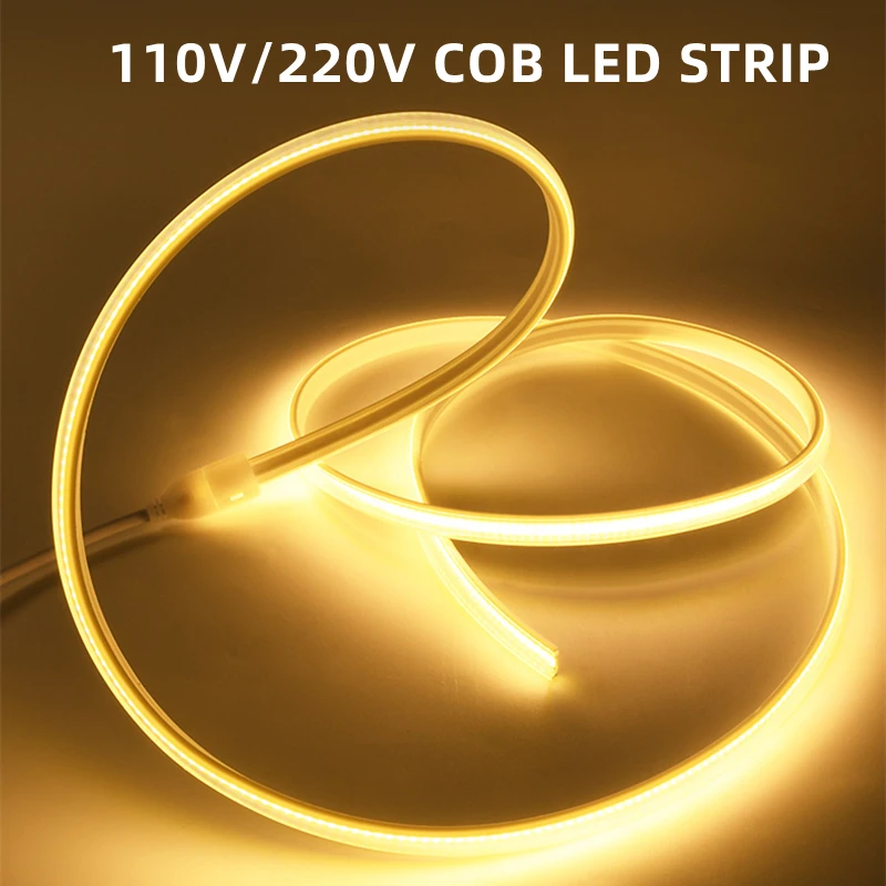 

35m 30m 20m 10m Led Strip Light 110V/220V High Brightness COB Led Strip Waterproof 288LEDs/m Adhesive Flexible Ribbon Room Decor