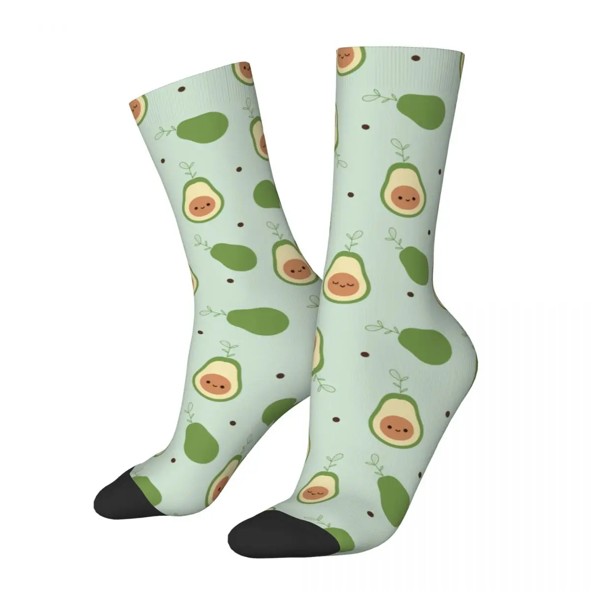 

Winter Warm Harajuku Men's Women's Kawaii Avocado Cartoon Socks Avocados Lover Non-slip Football Socks