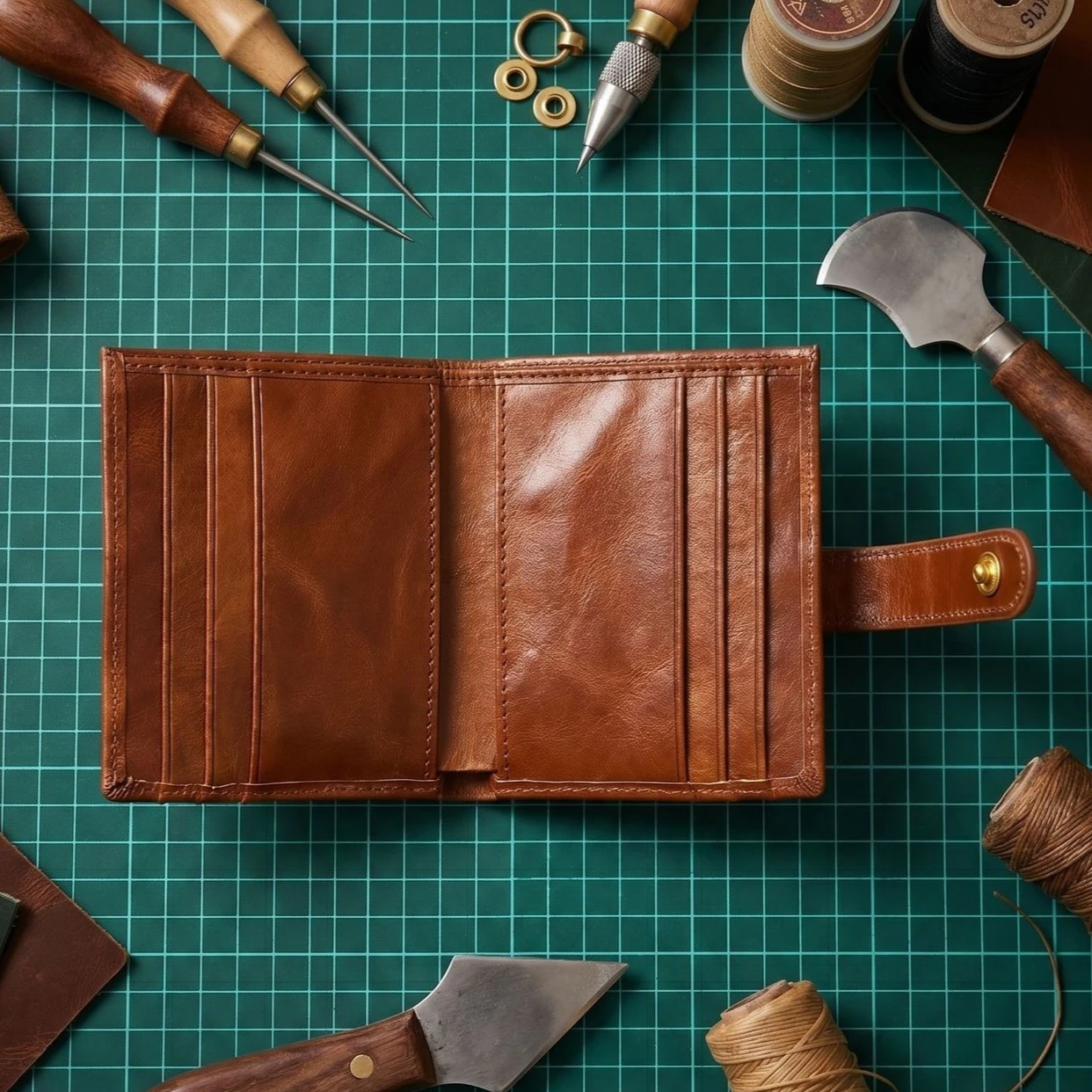 Ultra-Slim Retro Leather Snap Wallets Card Holder - Multi-Slot Compact Wallet, Pocket-Friendly Organizer for Cards & Cash
