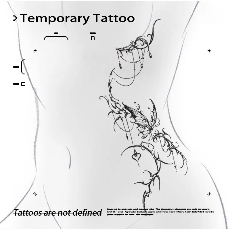 Temporary Tattoos Fake Tatto Waistline Butterfly Herbal Juice Tattoo Sticker Stickers on Face Must Tattoo Woman Wholesale Gift