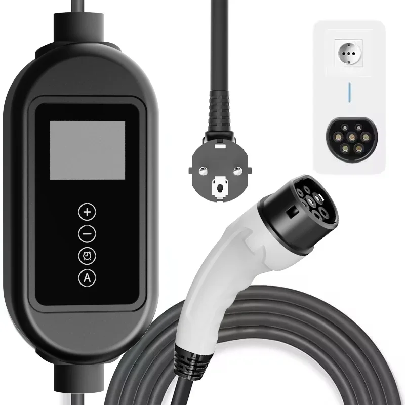 

In stock High Quality 32A European Standard Portable EV Charger Type2 for Ford Chevrolet Toyota With IP54 Waterproof UL94V-0