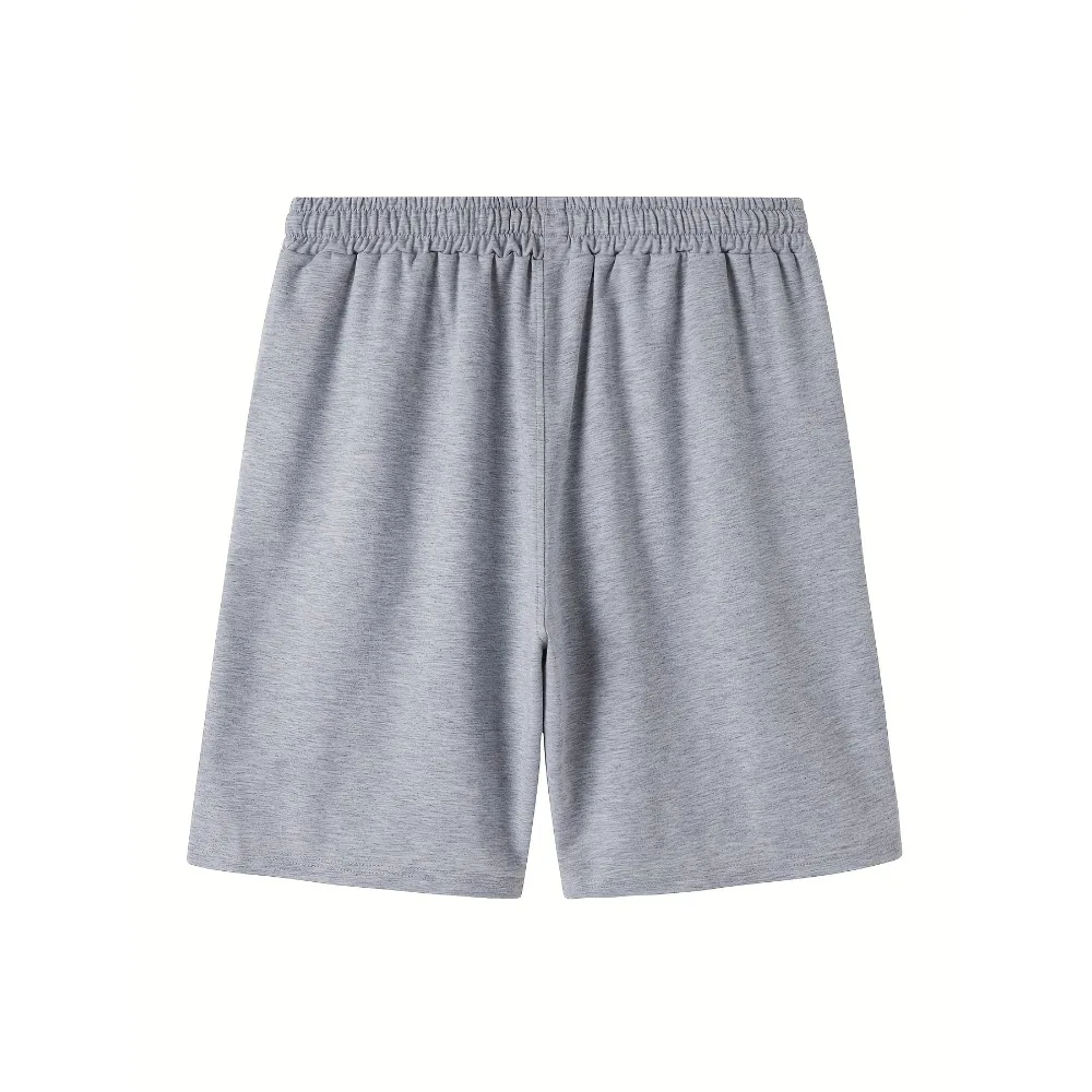 メンズ ライトグレー 通気性 スポーツ ショーツ、多機能 カジュアル 四季対応 ショーツ、伸縮性ウエストバンドとドローストリング付き
