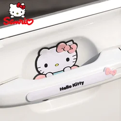 Sanrio Hello Kitty Car Door Handle Reversing Mirror Anti-Collision Strip Cartoon Silicone Scratch Stickers Rubbing Decoration