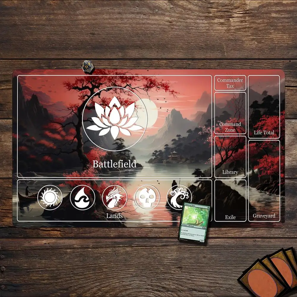 

Волшебный игровой коврик для карт с зоной Ukiyo-e пейзажный дизайн mtg игровой коврик настольный коврик геймерская клавиатура расширение коврик для мыши офисный коврик