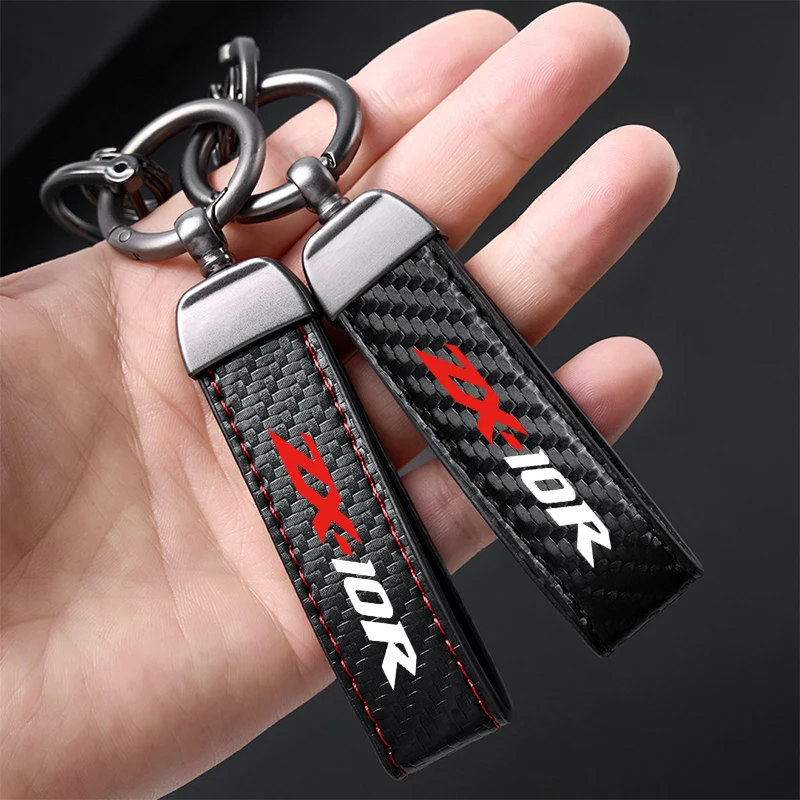 High-Grade leather Motorcycle Keychain Holder Keyring Accessories For KAWASAKI ZX10R ZX-10R Motorcycle Accessories