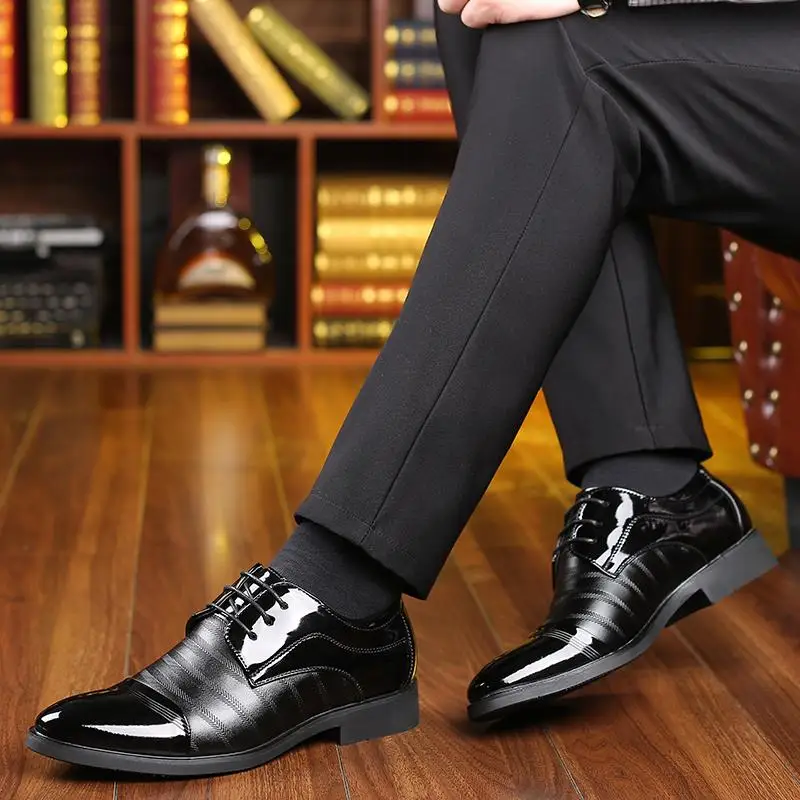 Men PU Leather Formal Lace-Up Shoes JZ-2891