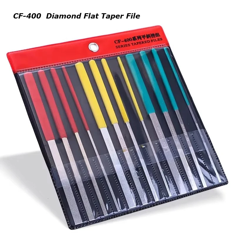 12pcs Diamond Needle Flat File Set CF-400 for Jewelry Ceramics Wood Carving Polishing Repair  Mold Trimming DIY Hand Tools