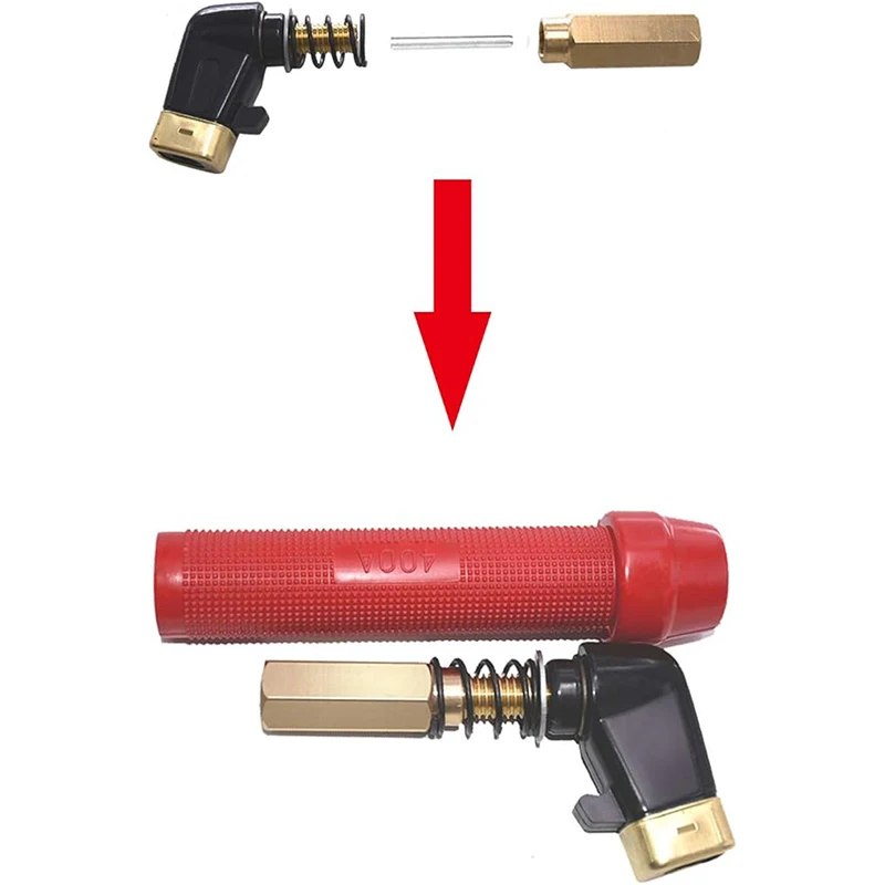 Imagen 3: Soporte para electrodos de soldadura trenzado, 400 amperios, totalmente de cobre, soporte para electrodos de alta resistencia, accesorio para máquina de soldadura, soldador ARC MMA