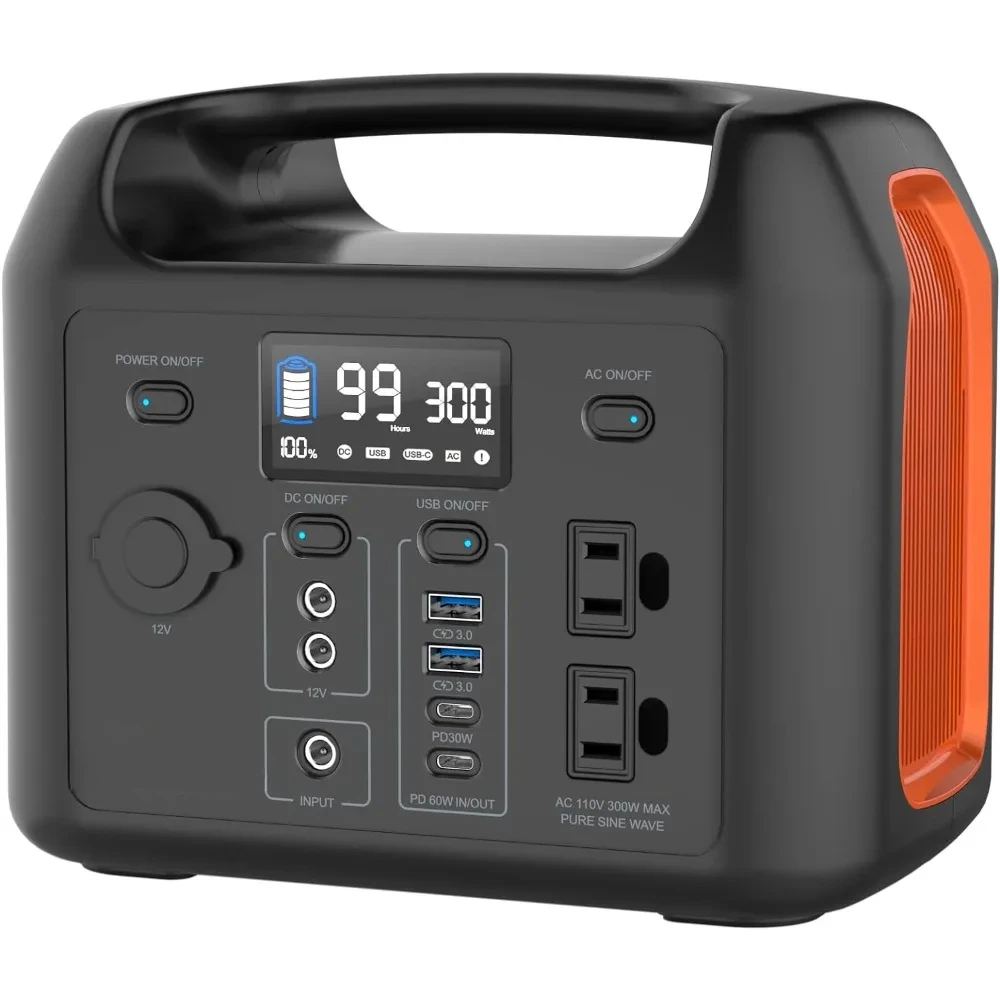 for R300 Portable Power Station, 299Wh Battery Backup with 300W Pure Sine Wave AC Peak 500W, Car Outlets