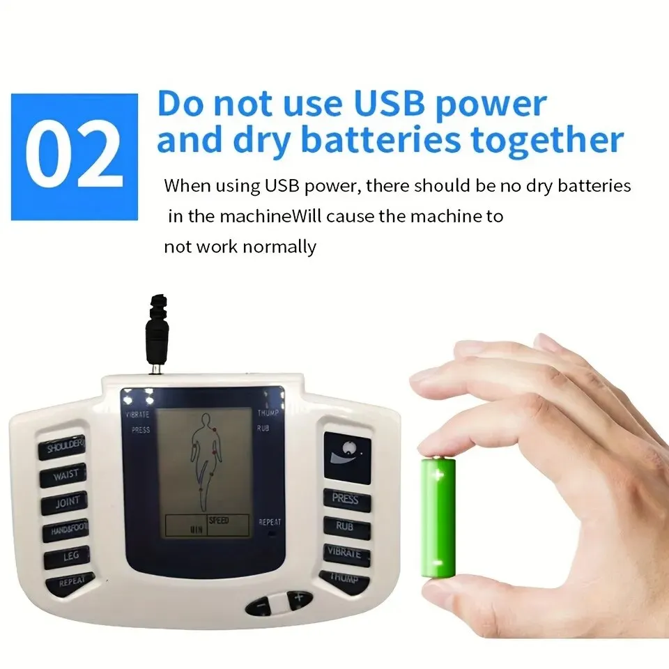 8 Mode TENS Massager EMS Muscle Stimulator Massager With Electrode Patches Set for Full Body Relaxation and Muscle Therapy Care