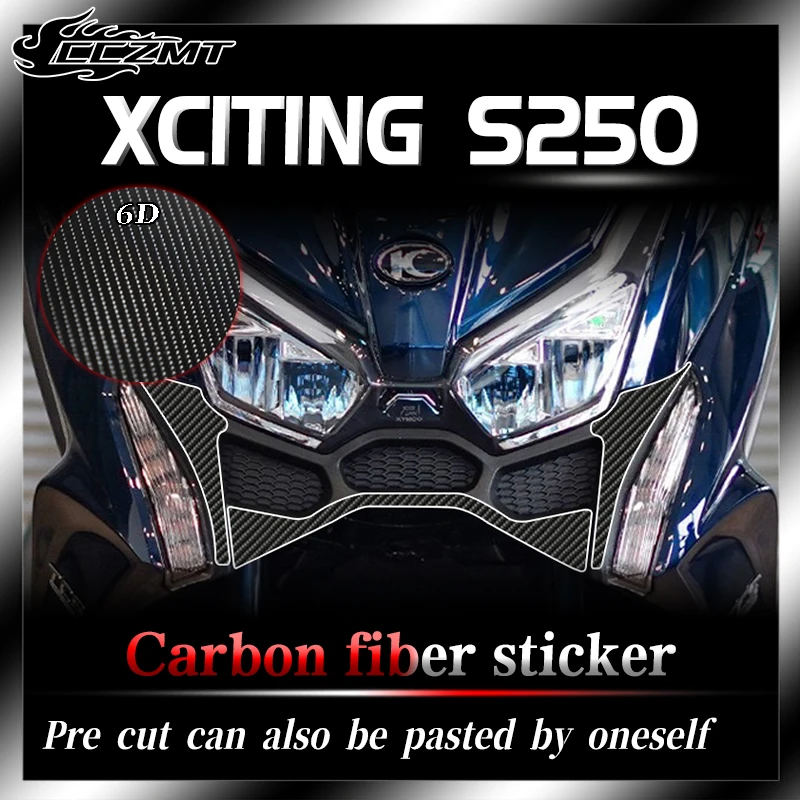 For KYMCO XCITING S250 6D carbon fiber protection sticker fuel tank sticker body decoration flower drawing and decal