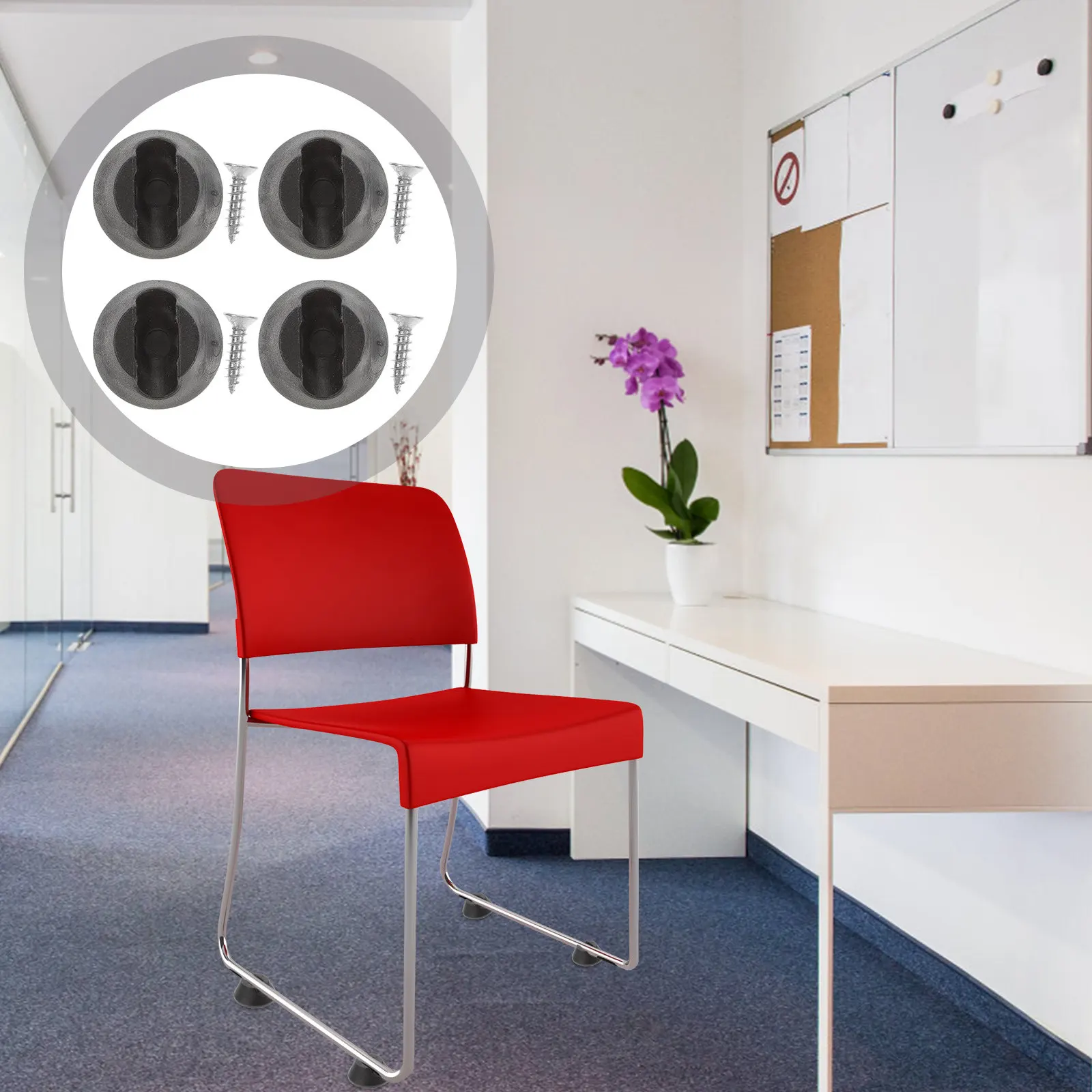 16Pcs Chair Feet Covers Rubber Furniture Leg Pads Floor Protectors Silent Caps for Office Chairs Stools Tables