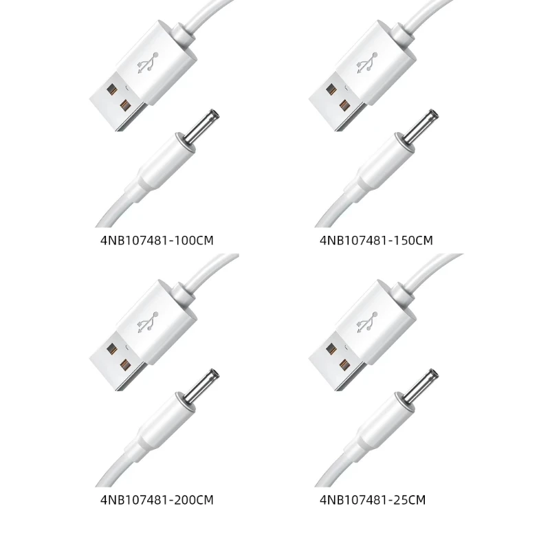 25cm/1m/1.5m/2m USB to DC3.5x1.35mm Power Cord Extension Line Support 5V Charging for Small Fan Speaker Desk Light 896C