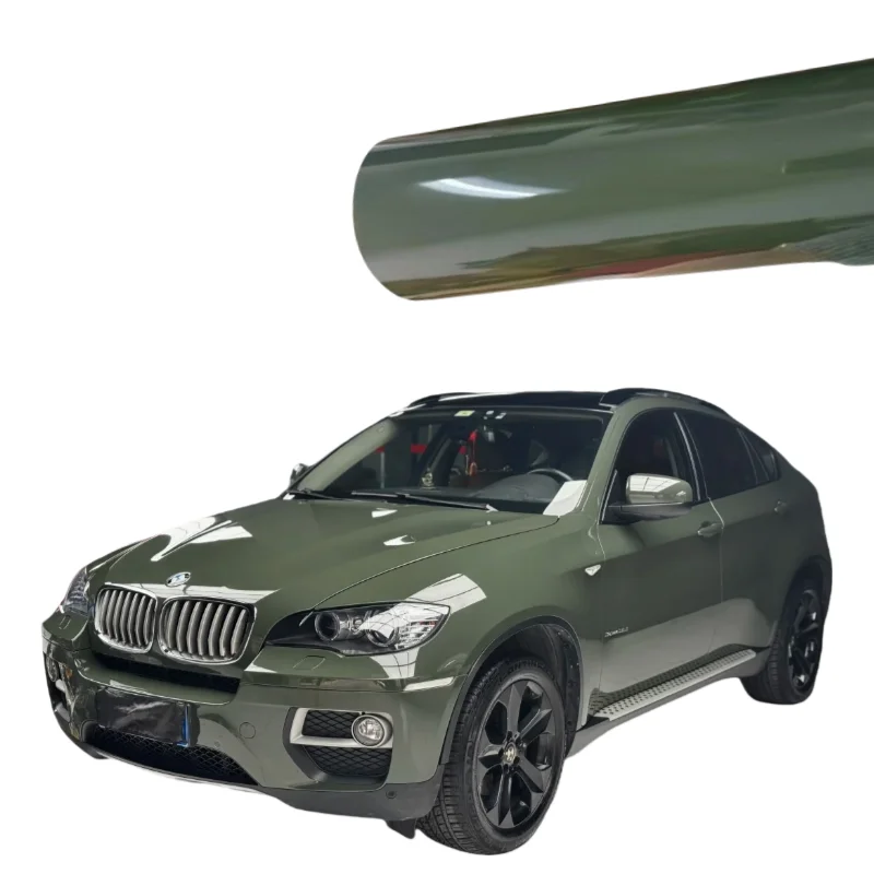 

High-quality glossy arum green vinyl cling film. Vinyl cling film is suitable for car packaging