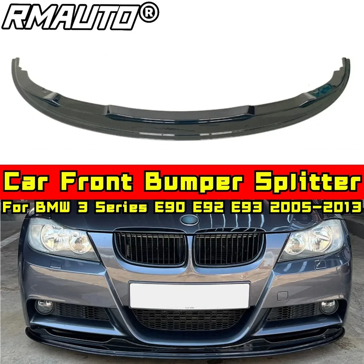 For BMW 3 Series E90 E92 E93 2005-2013 Body Kit Bumper Apron Carbon Fiber Look Sport Style Front Bumper Splitter Car Accessories