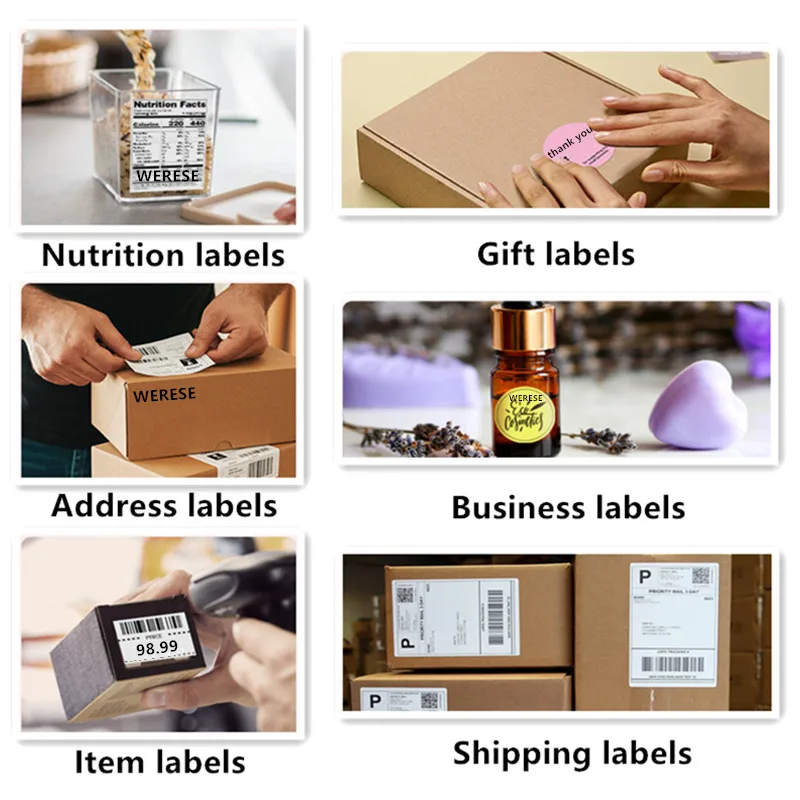 JHZ for 4×6 Inch Shipping Label Printer Express Waybill Package Adress Barcode Sticker Width 40-110mm USB Bluetooth Thermal Prin