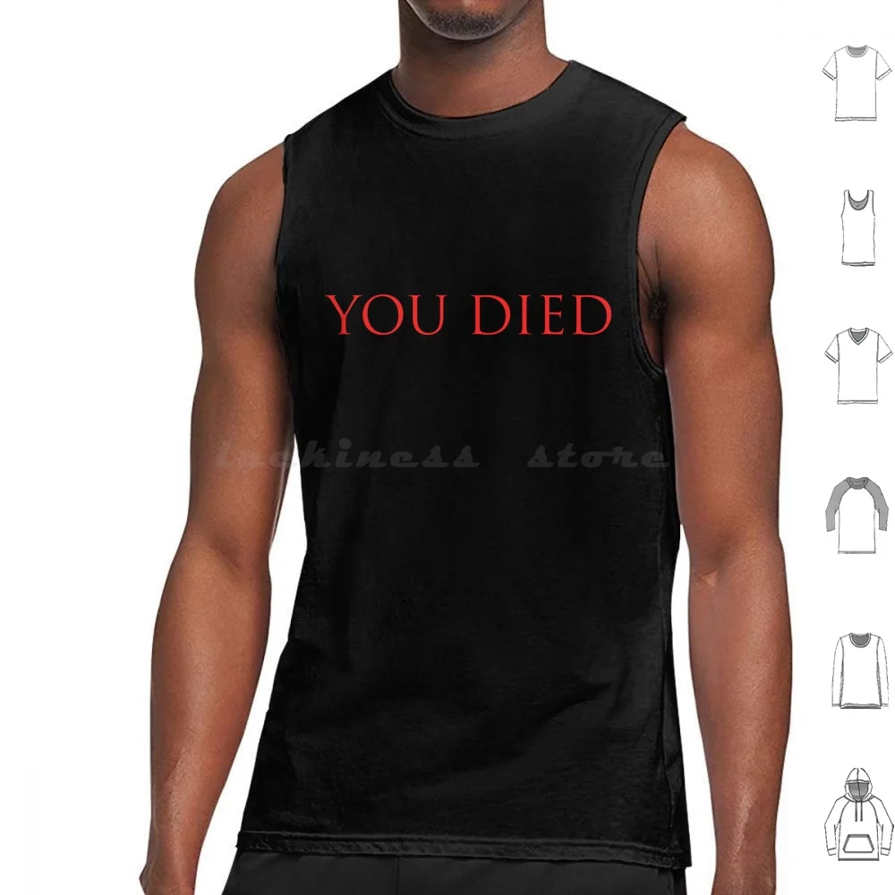 You Died Tank Tops Vest Sleeveless Death Video Games Trajan Gamer Esports Red You Died Geek Nerd Napyd Gaming