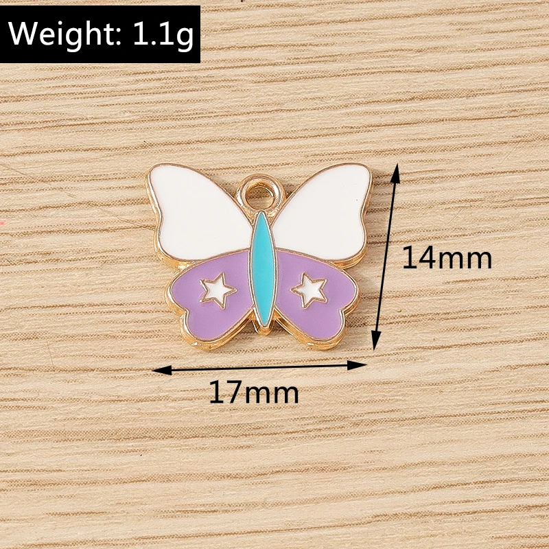 10 Stück niedliche, bunte Emaille-Tier- und Schmetterlingsanhänger für die Schmuckherstellung, Ohrringe, Anhänger, Halsketten, Armbänder, DIY-Bastelarbeiten, Geschenke – Detail 5