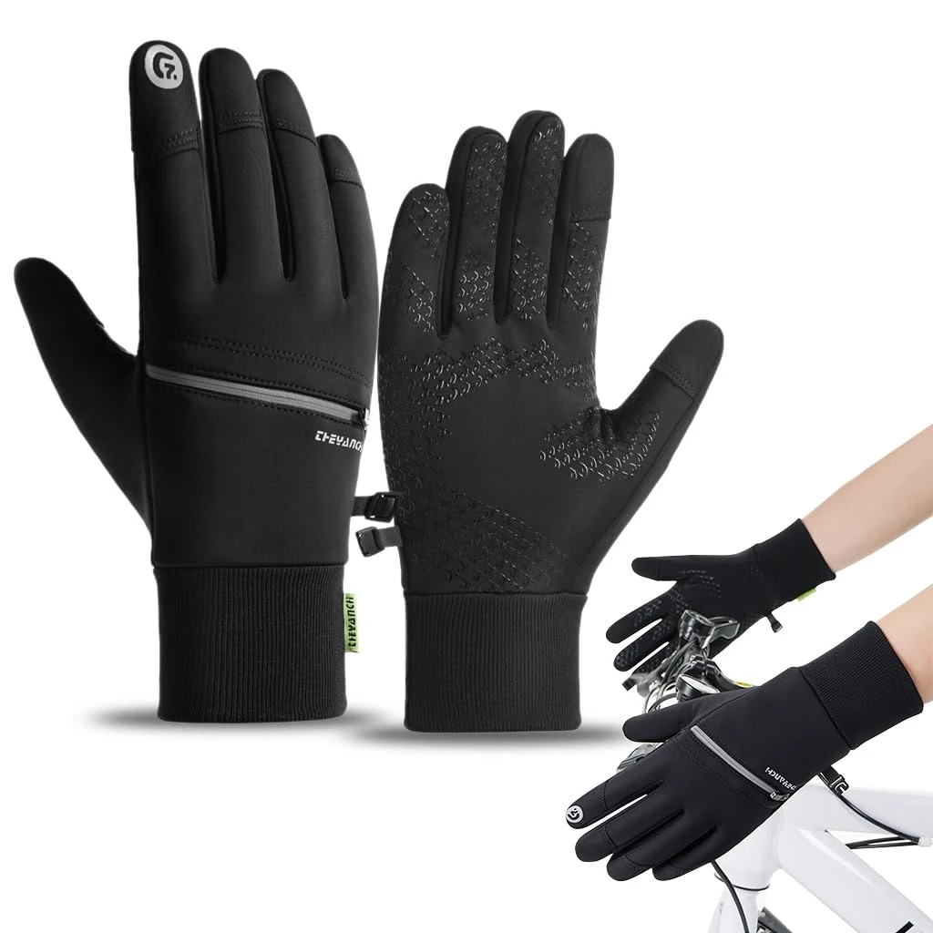 

Мужские зимние теплые перчатки с сенсорным экраном, ветрозащитные, водонепроницаемые, морозостойкие, уличные, велосипедные, рыбалки, лыжные перчатки для вождения