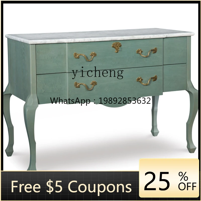 

Tqh Retro Simple Modern High-End Entrance Cabinet Villa Lobby Living Room Decorative Drawer Side Cabinet