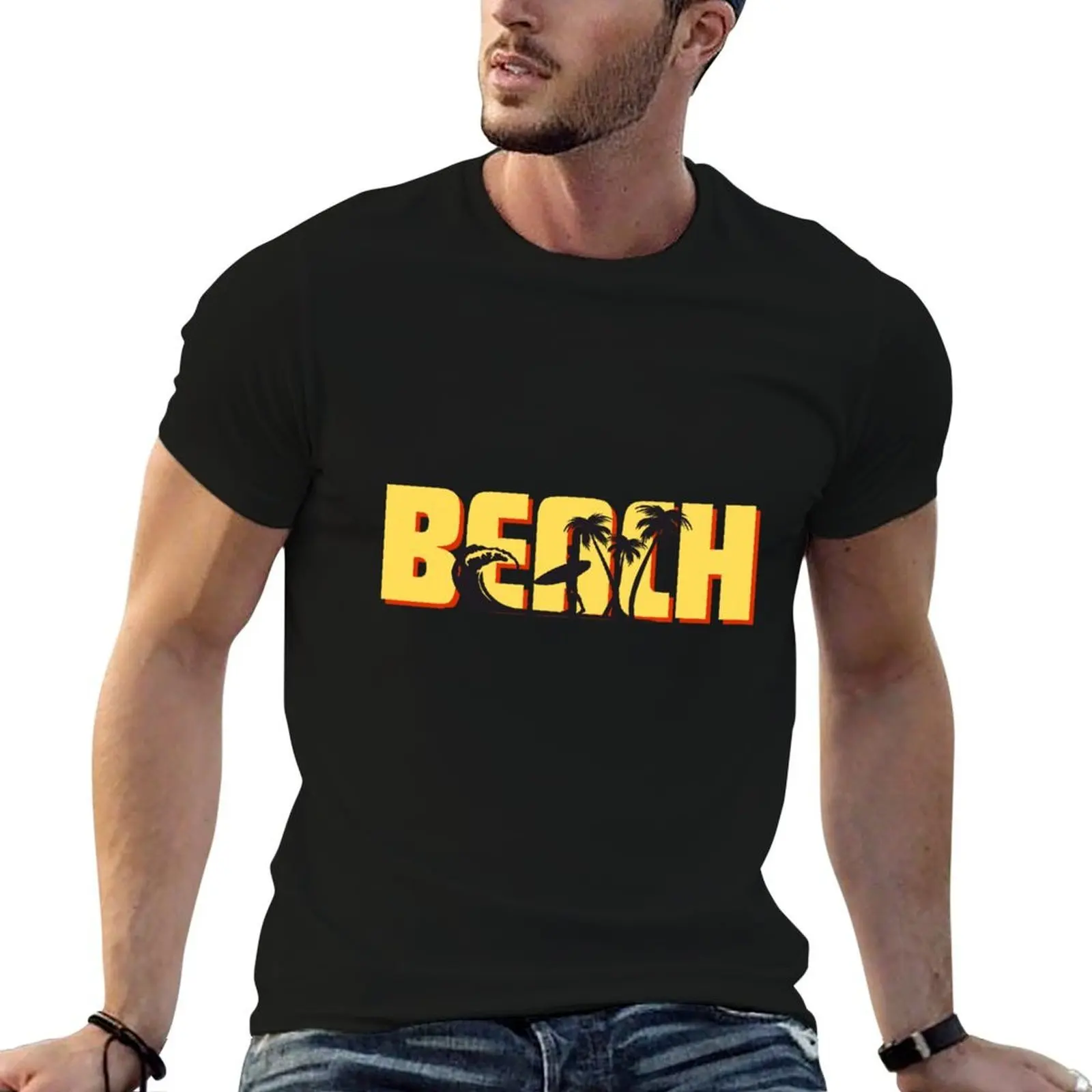 

Beach T-Shirt t shirts for man cotton t shirt man plain T-Shirt