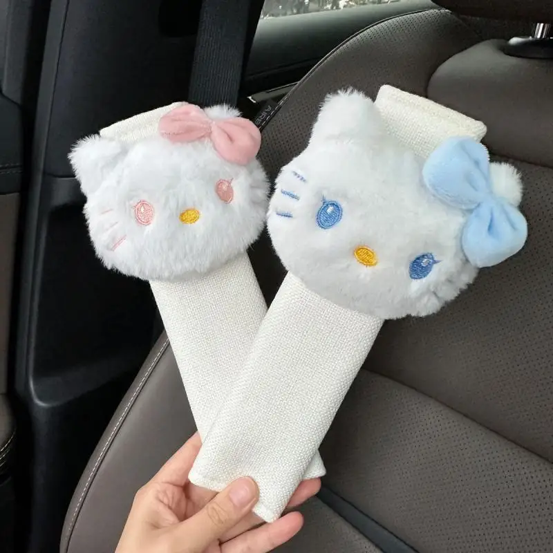 Sanrio Olá Kitty Cinto De Carro, Protetor De Ombro, Anti Pinch, Cinto De Segurança Pescoço, Anime Desenhos Animados, Cinta De Pelúcia Bonito, Kawaii