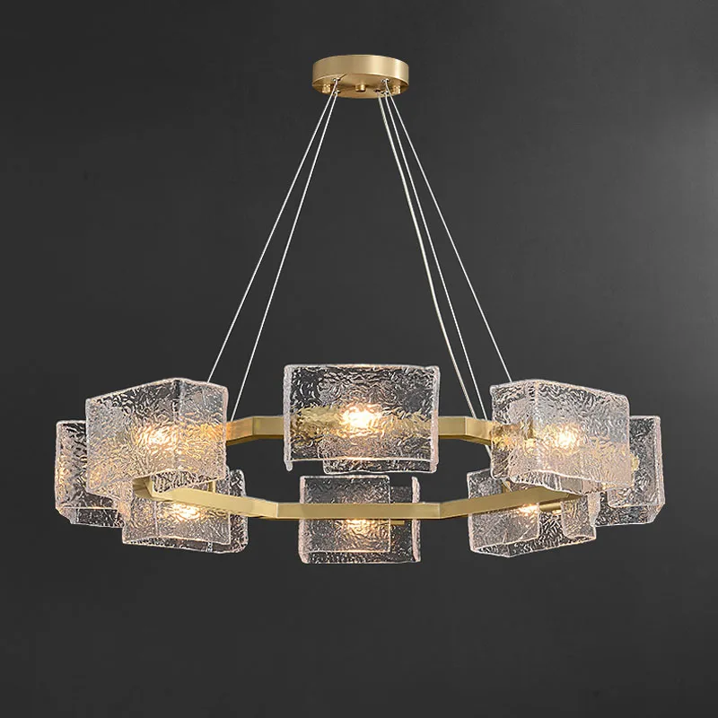 Luxury Pendant Light With Water Ripple Modern Glass Pendant Light Living Room Dining Room Bedroom Island Desk Lamp