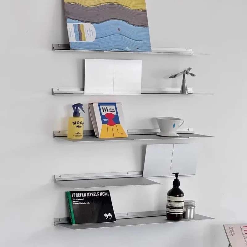 Small-Sized Apartment Home Art Decoration Wall Aluminum Alloy Partition Vase Display Bookshelf Grocery Storage Rack
