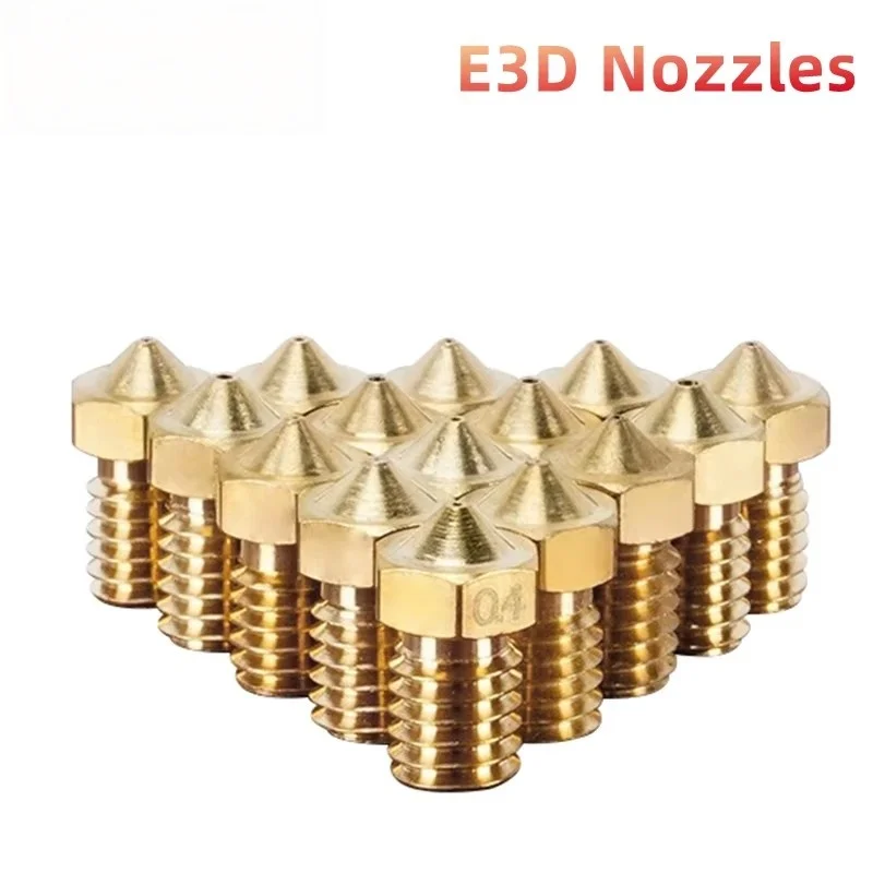 Bico de latão roscado para impressora 3D, V6, M6, Hotend Extrusora, 0.4mm, 0.5mm, 0.6mm, 1.0mm, 1.75mm, 3.0mm Filamento, 0.2mm, 0.25mm, PCes 10