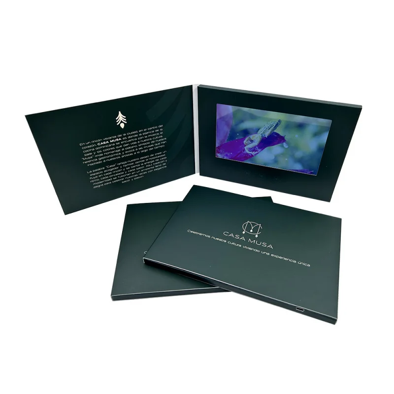 カスタマイズされました。 スペインデザイン 4 色印刷 5 インチ A5 IPS ビデオグリーティングカードカスタマイズ可能なカード紙交渉可能な価格