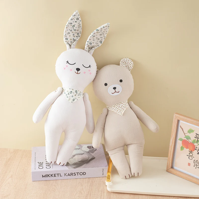 INS KaBu دمية Kawaii المشتركة دمية على شكل حيوان محشوة الحيوان القط أرنب لعبة دب طفل لعبة مهدئة يمكن الأسلحة تحريك دمية