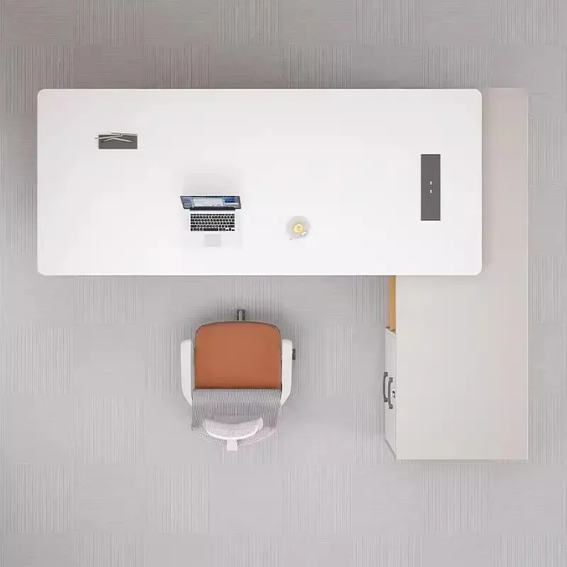 Desk Modern Ergonomic Wooden Office Furniture Space Saving Easy Assembly