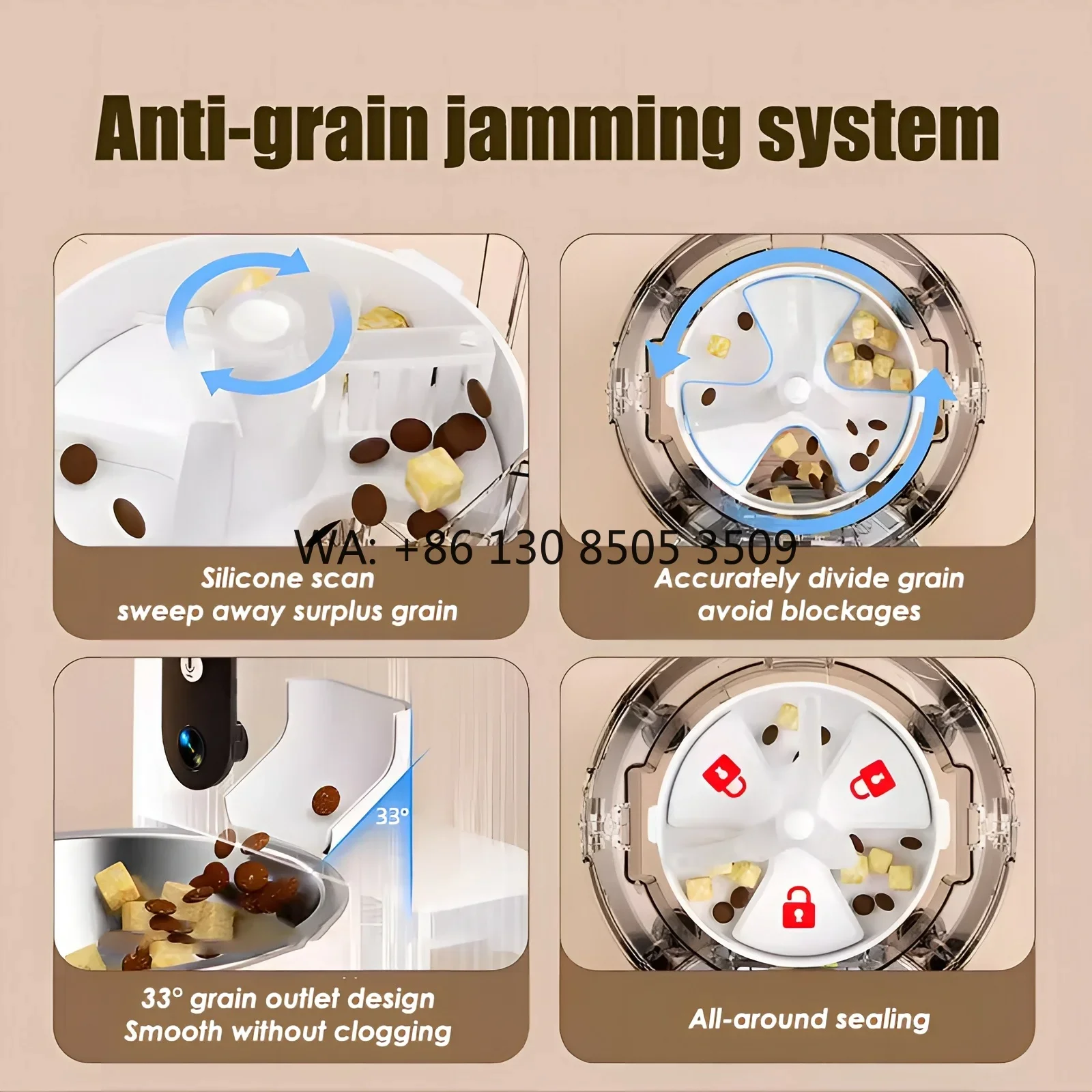 New Arrival Stainless Steel Portable Silent Timer Smart Pet Feeder 3L Cat Dog Food Dispenser with Automatic Eating Detection