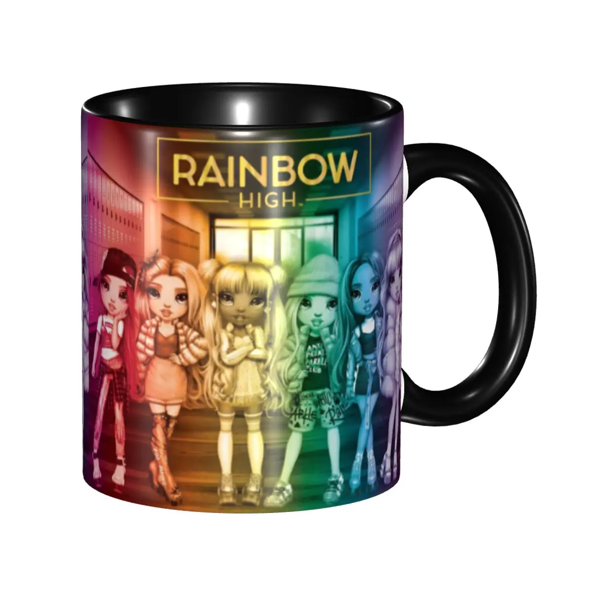 

Rainbow High Mugs Custom Cartoon Animation Coffee Ceramic Mug Cup Creative Present
