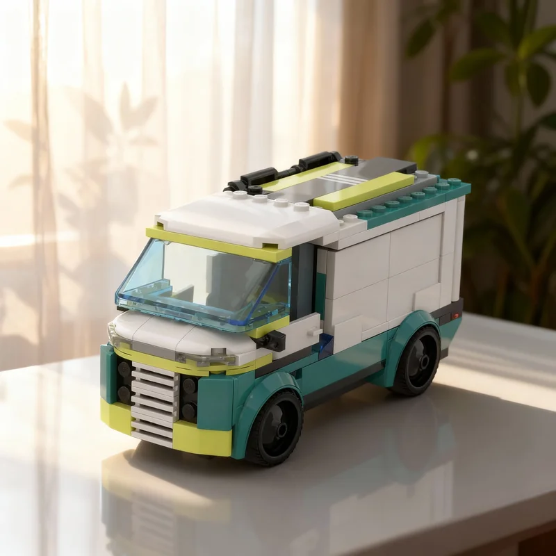 

Набор строительных блоков MOC «Мороженица» (153 детали), модель городского транспорта, архитектурный конструктор, рождественский подарок, креативная игрушка, идея для творчества, развивающий конструктор DIY