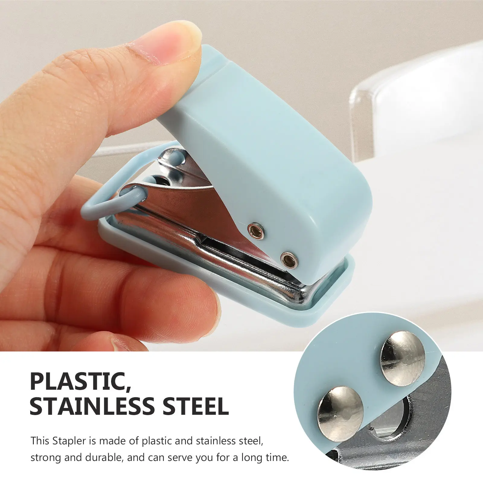 Mini Portable Handmade Stapler Decorative Office Supply Small Stapler for School Home Desktop Use Small Hole Punch