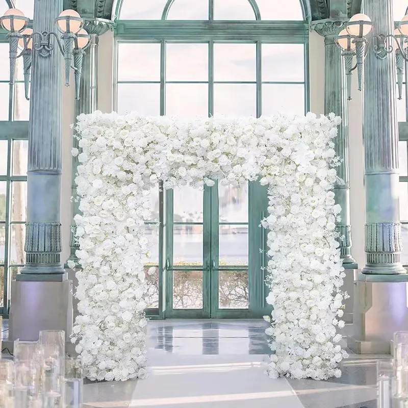 Red Rose Cloth Base F Row Floral Arrangement Outdoor Wedding Barop Arch Decor Event Party Stage Shooting Supplies A 8683