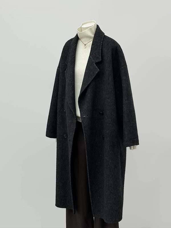 

Double-Sided Camere Bla ey Women's Coat Winter New Sle Small Size Super Beautiful Woolen Suit Korean Sle Commute