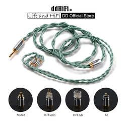 DD ddHiFi BC125A (Air Ocean) OCC HiFi Earphone Cable with Shielding Layer, 3.5mm Stereo Plug, MMCX, 0.78, QDC and T2 Connector