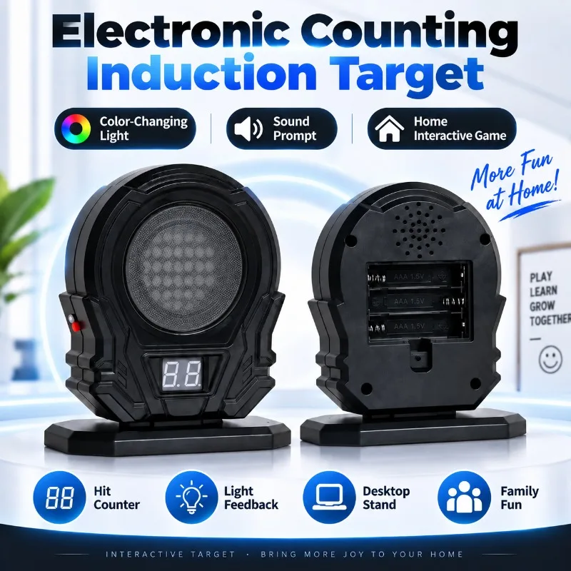Digital Display Sensing Game Target with Hit Feedback Light and Audio Leisure Hobby Kit