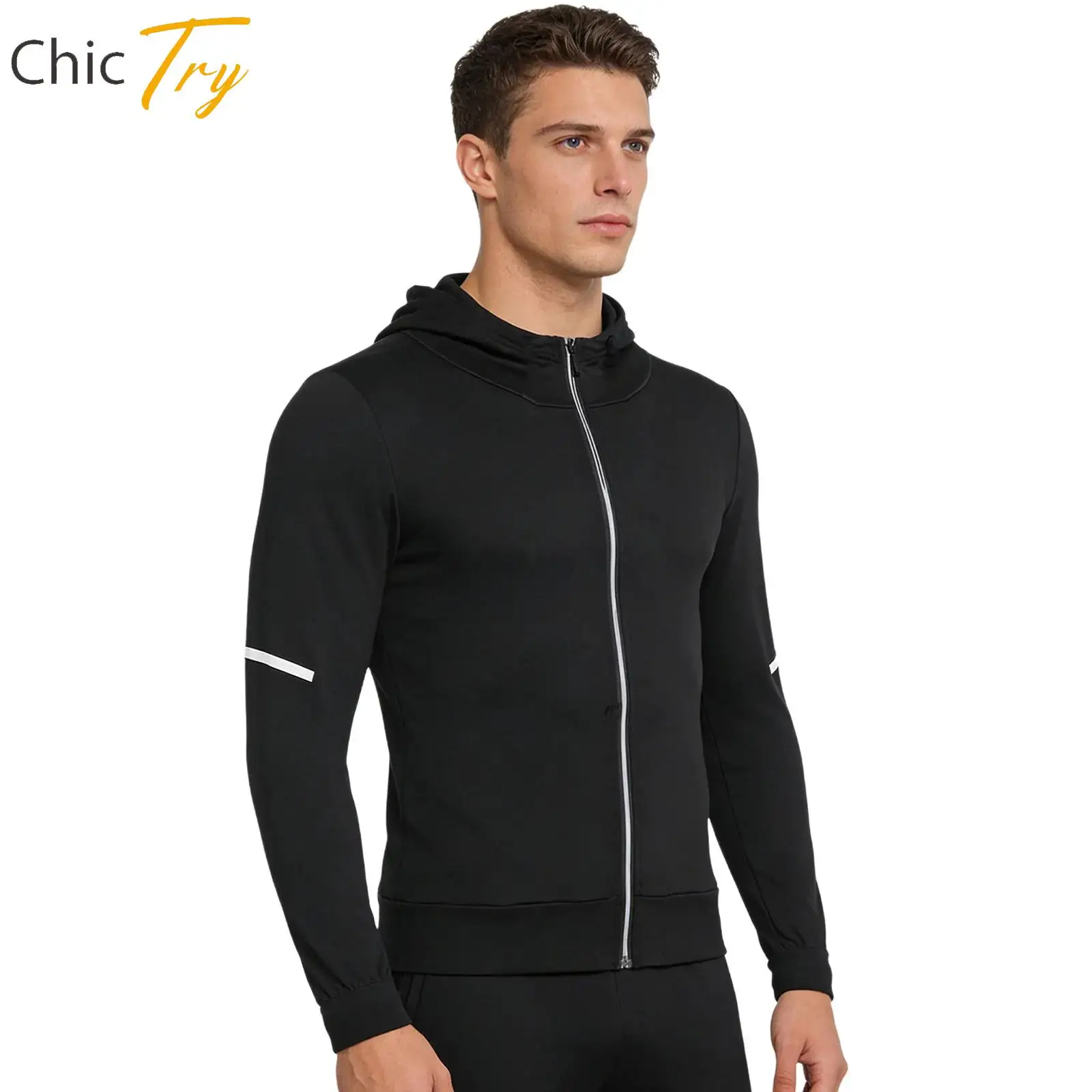 

Топы для спортзала, мужские костюмы для фитнеса, кемпинга, пешего туризма, бега, пальто, толстовка с капюшоном на тонкой флисовой подкладке, толстовка на молнии с длинными рукавами