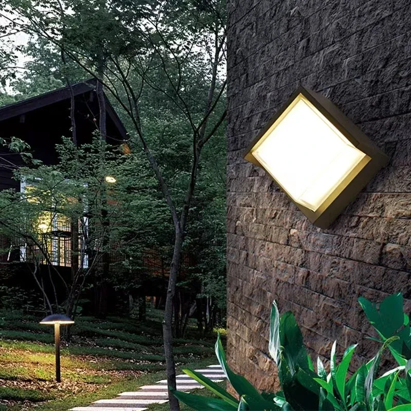 

Outdoor Lighting Modern Wall Light LED Villa Garden Lawn Wall Exterior Waterproof Lighting Fixture Housing Lamps