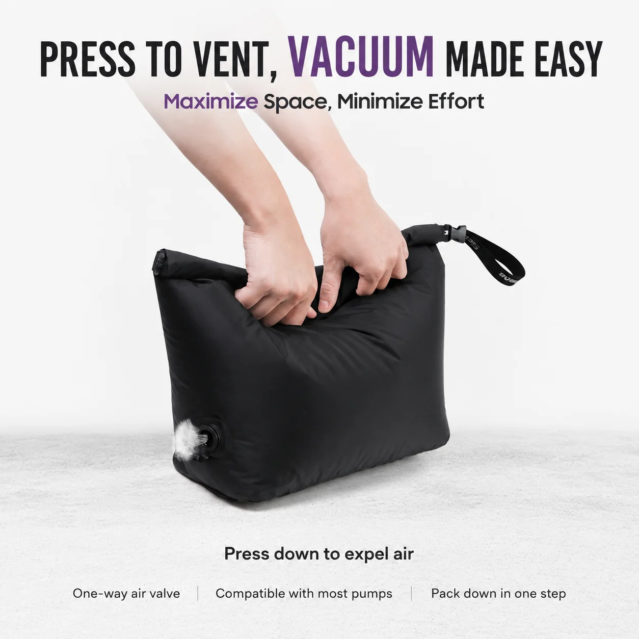 Tas Kompresi Vakum Bagasi Tas Penyimpanan Vakum Dapat Digunakan Kembali Gratis Pompa 70% Tas Kemasan Tersegel Pakaian Perjalanan Tahan Air Hemat Ruang