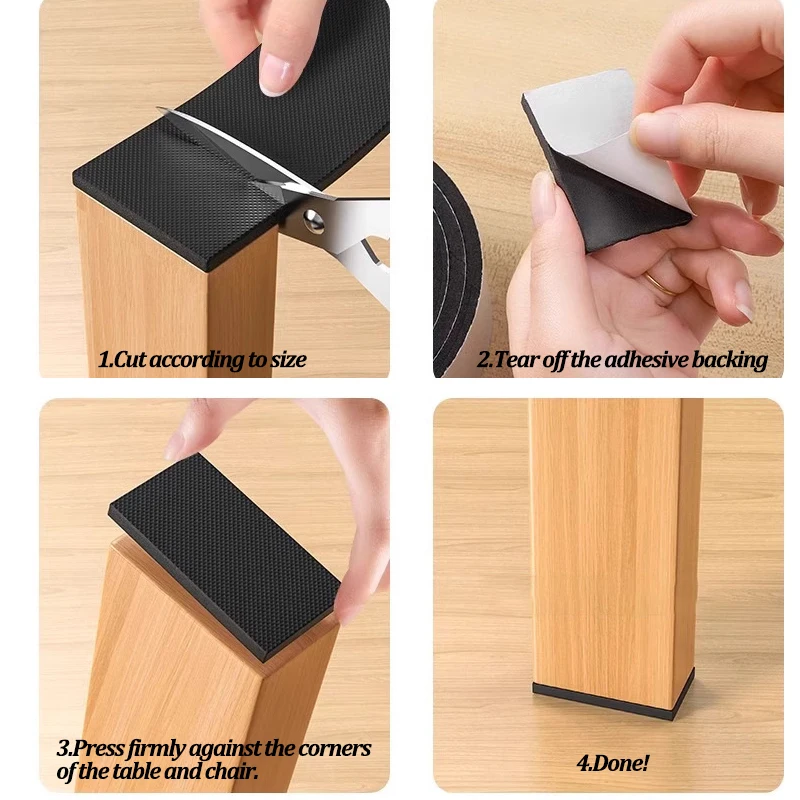 Self Adhesive Anti-slip Table Chair Foot Protection Pads Furniture Leg Shock Absorption Mats Sofa Stop Slide Protectors